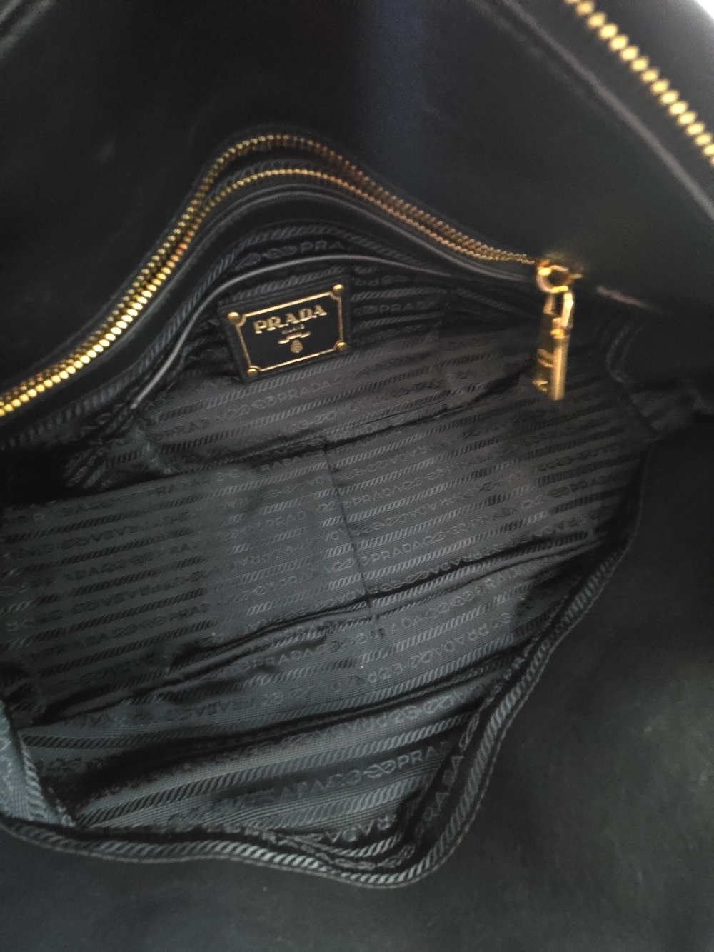 Prada Blue Tessuto Nylon & Soft Calfskin Leather Top Handle Bag - Picture 4 of 17